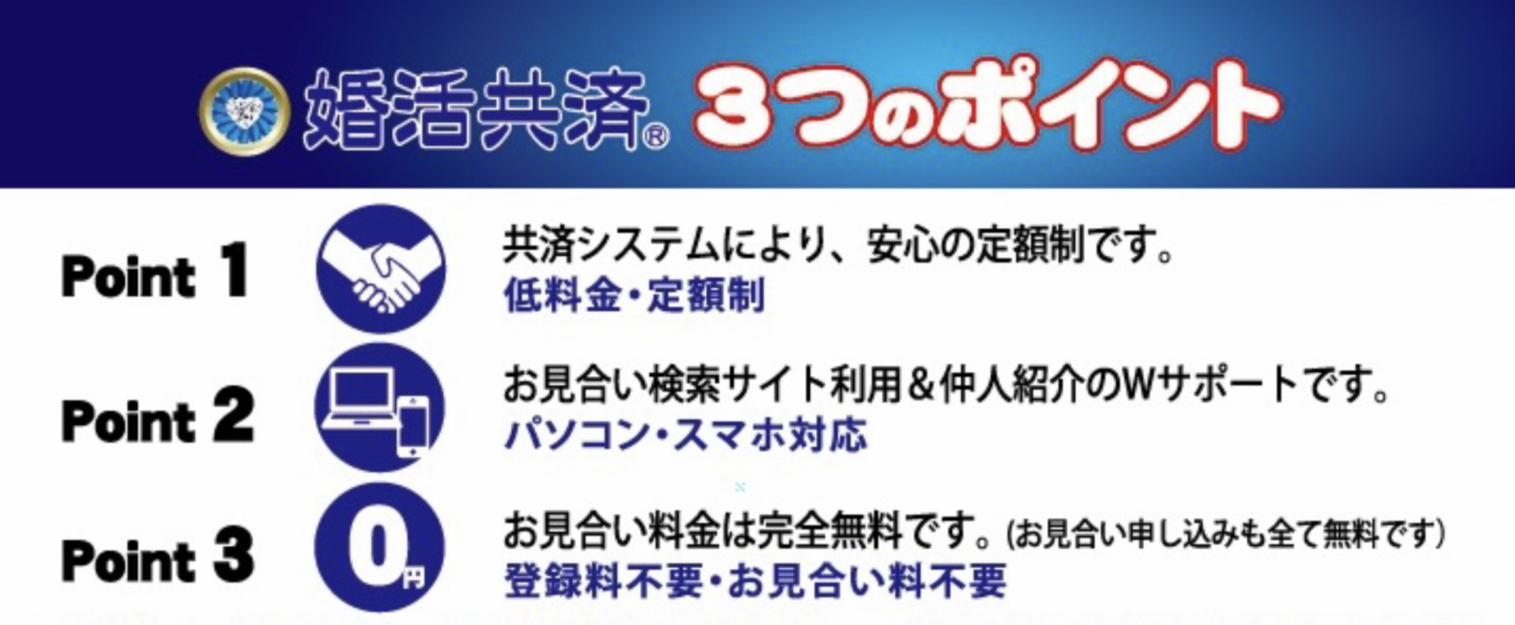 婚活共済 3つのポイント